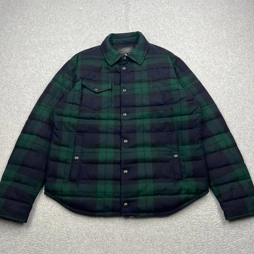 Polo Ralph Lauren Jacket Mens Large Black Watch Plaid Wool Down Filled Puffer video thumbnail