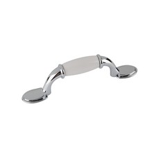 3" 76mm Center-to-Center Classic Cabinet Pull Chrome White 2 Pack