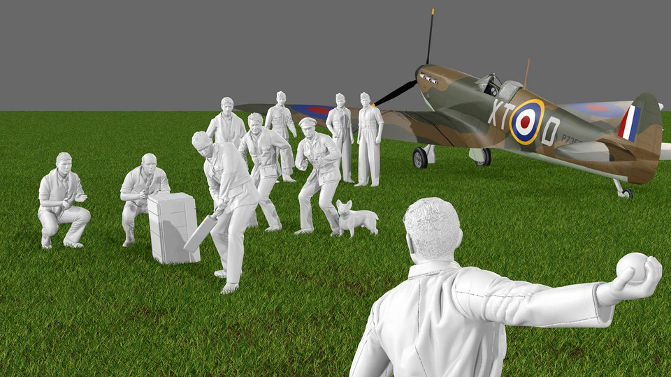 WWII RAF "Bowling from the Biggin Hill End" - 10 Figure Set - Image 2 of 4