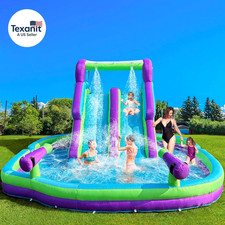 Inflatable Double Water Slide-17.7Ft Large Cl...