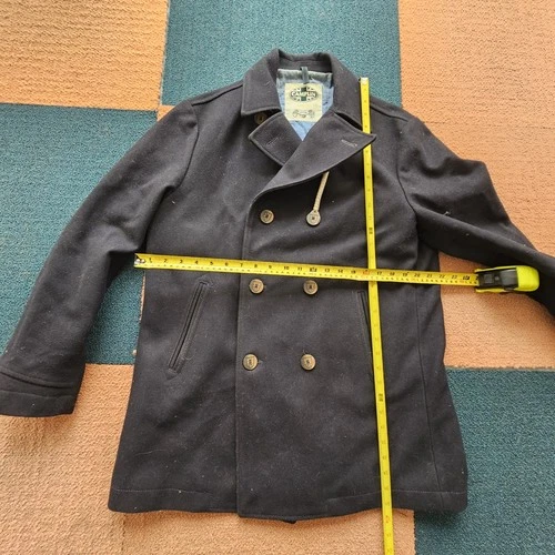CAMPLIN Men's PEACOAT ISLAND T Wool Jacket Solid sz 52 Navy Blue Y7f image 10