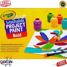 Washable Kids Paint Set 6 Colors 2oz Each Non-Toxic Art Supplies for Crafts