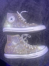 Converse Chuck Taylor All Star Gold Glitter High Top Lace Shoes MEN 9 WOMAN 11