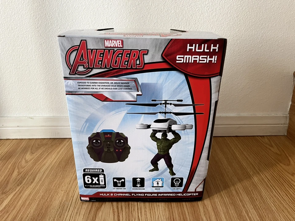 Avengers Hulk helicopter 2 Channel Flying Figure Infrared Helicopter 12” MARVEL - Image 2 of 2