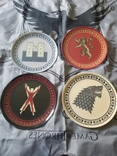 CULTUREFLY HBO GAME OF THRONES RED WEDDING MELAMINE PLATE SET HOUSE SIGILS 4