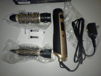 WHS Hot Air Brush Styler Comb Kit, 3-in-1 Ionic Hair Dryer Styling Brush 