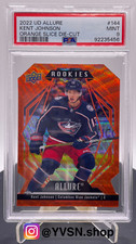 2022-23 Upper Deck Allure Orange Slice Die-Cut #144 Kent Johnson PSA 9