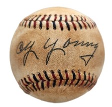 Cy Young Autographed 1910s Baseball. Replica Licensed By Cy Young Estate