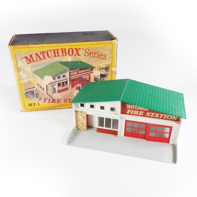 Vintage Matchbox Fire Station MF-1 Playset Garage Lesney 60s Green Roof