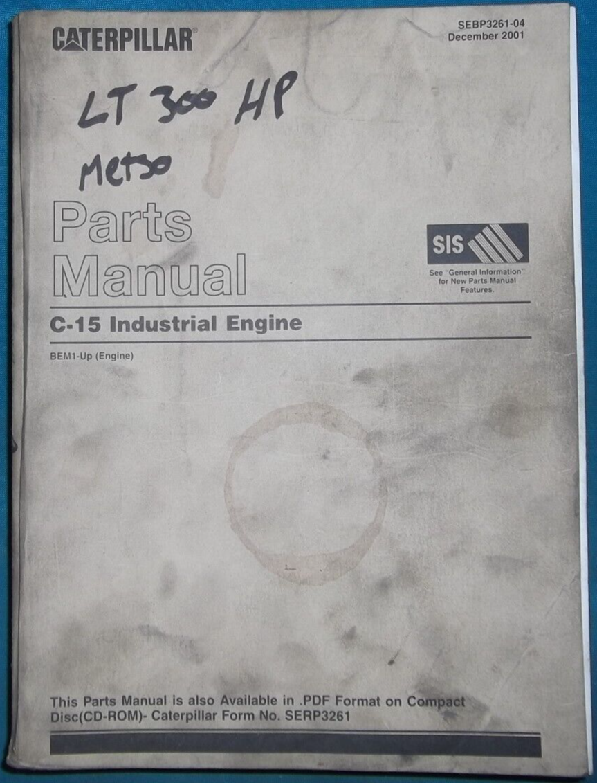 CAT CATERPILLAR C15 INDUSTRIAL ENGINE PARTS MANUAL BOOK S/N