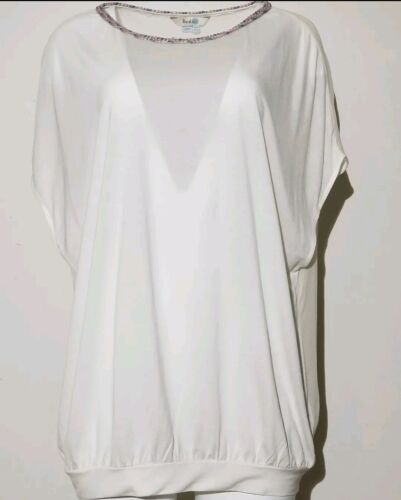 Boden Women's Top Teeshirt Blouse White 100% Silk Size 12 Large NEW - Picture 2 of 6