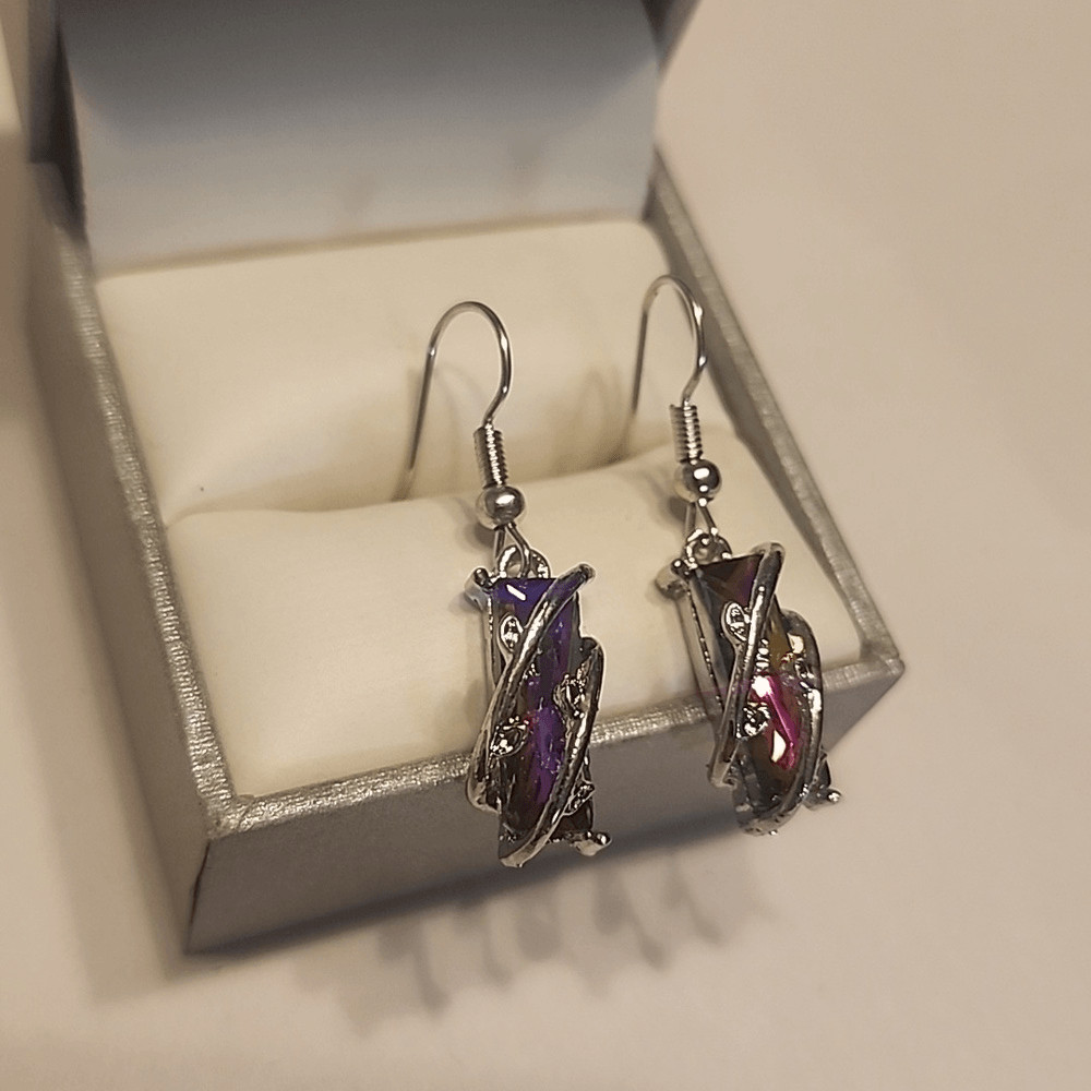 Crystal Dangle Cubic Zirconia Rectangular Women's… - image 2