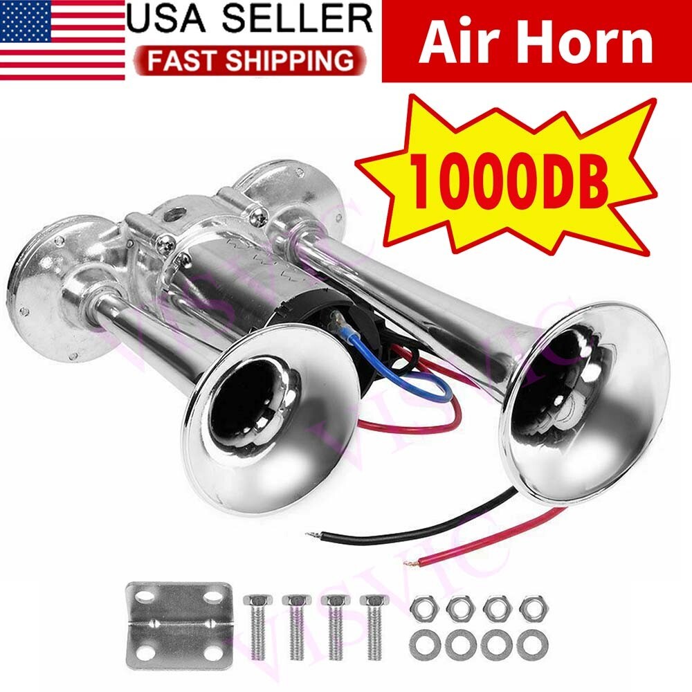 1000DB 12V Electric Trains Horns Air Train Horn Kit for Truck Car Super Loud ⭐