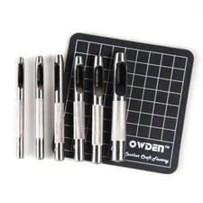 6 Pieces Hollow Hole Punch Set, Leather Punch Tools, with A Free Cutting MAT