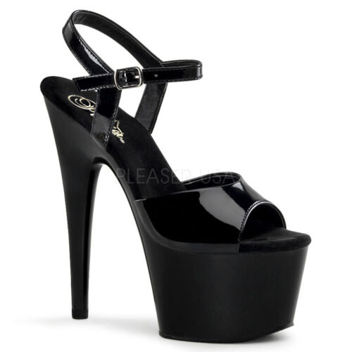 7" Black Stiletto Strappy High Heels Mens Crossdresser Drag Shoes size 12 13 14 - Picture 6 of 23