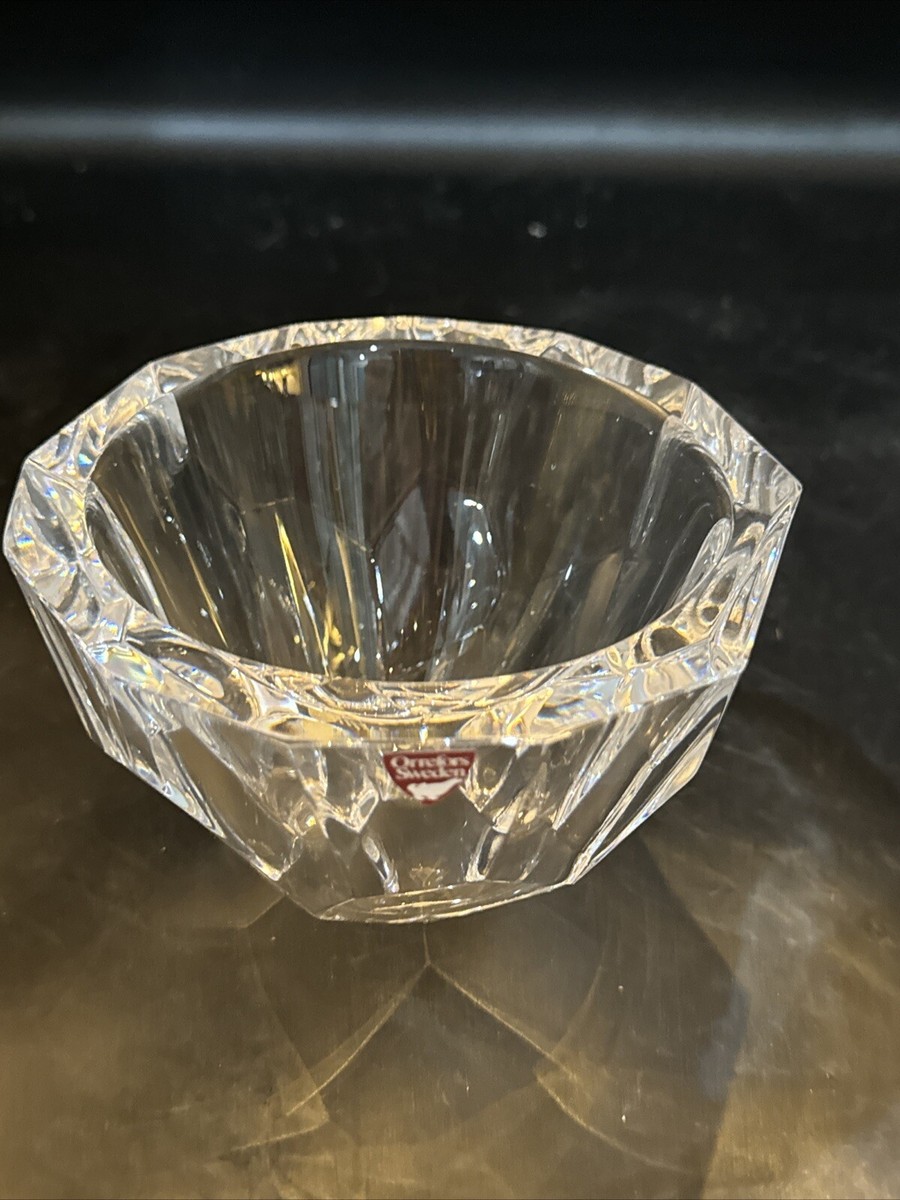 Sweden Orrefosのクリスタルガラスの置き物 Large Orrefors Crystal MAYFLOWER Daisy Bowl Jan Johansson