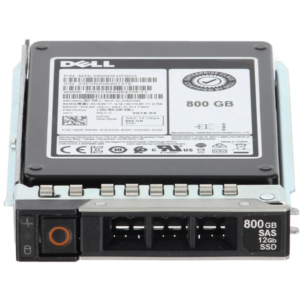 0HF06W HF06W Dell 800GB 12Gbps SAS MU TLC 2.5'' SSD 14/15/16G KIT - Image 2 of 3