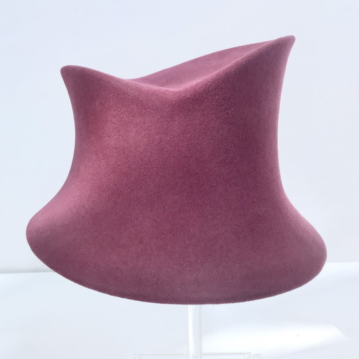 Philip Treacy Plum Purple Wool Felt sculptural Hat sz m #36 