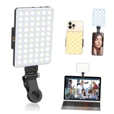 Selfie Light, Phone Light with Front  Back Clip, 60 LED Portable Light Black