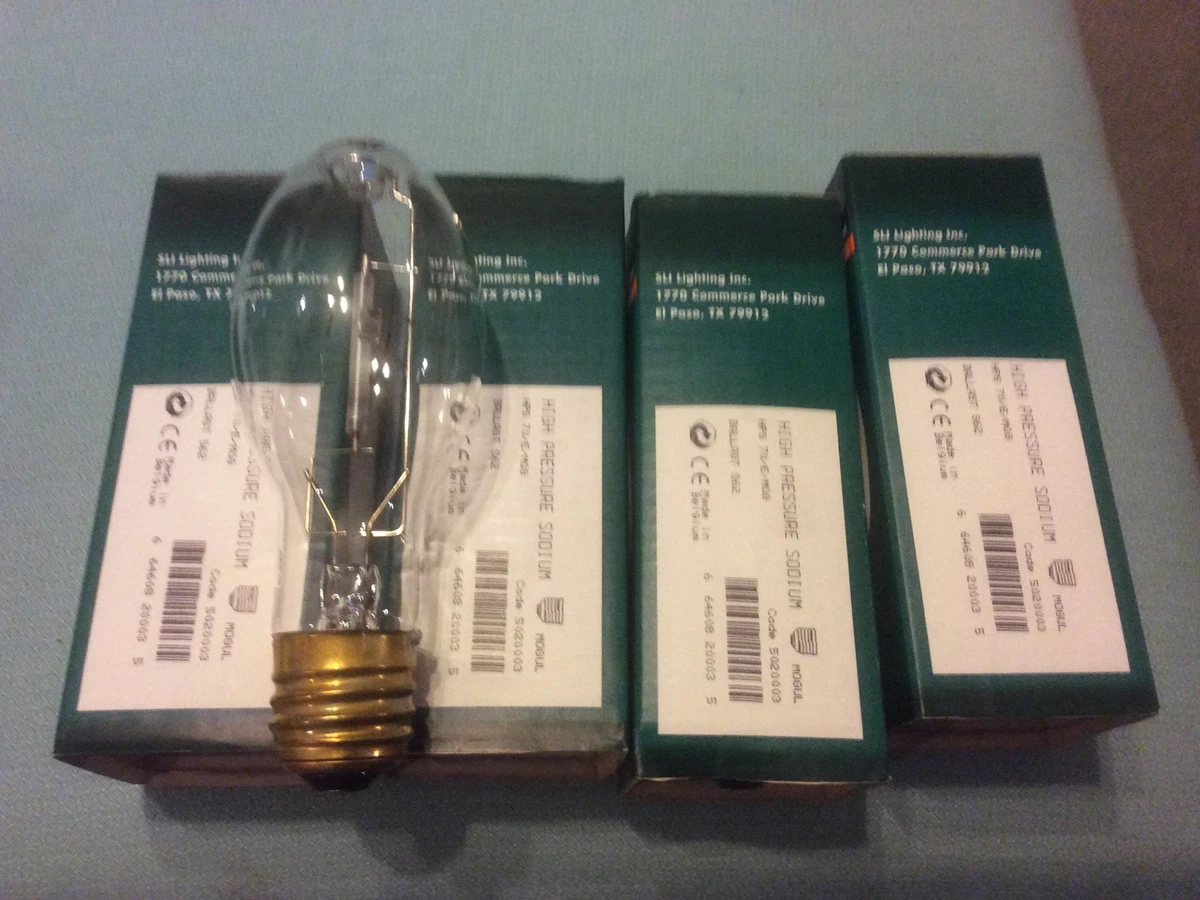 4 NEW HPS 70 E MOG 70W High Pressure Sodium Bulbs Ballast S62