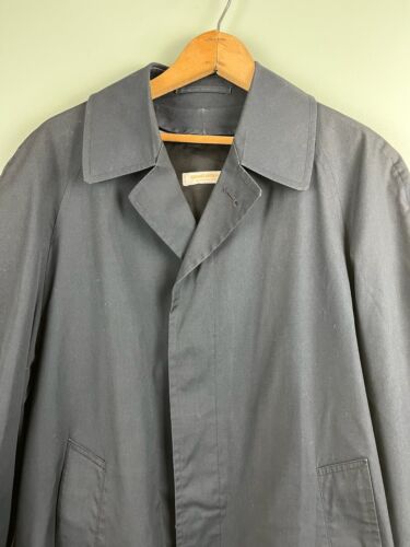 BROOKS BROTHERS 38R Mens Car Coat Overcoat Zip Out Wool Liner Dark Grey Vintage - Picture 2 of 15
