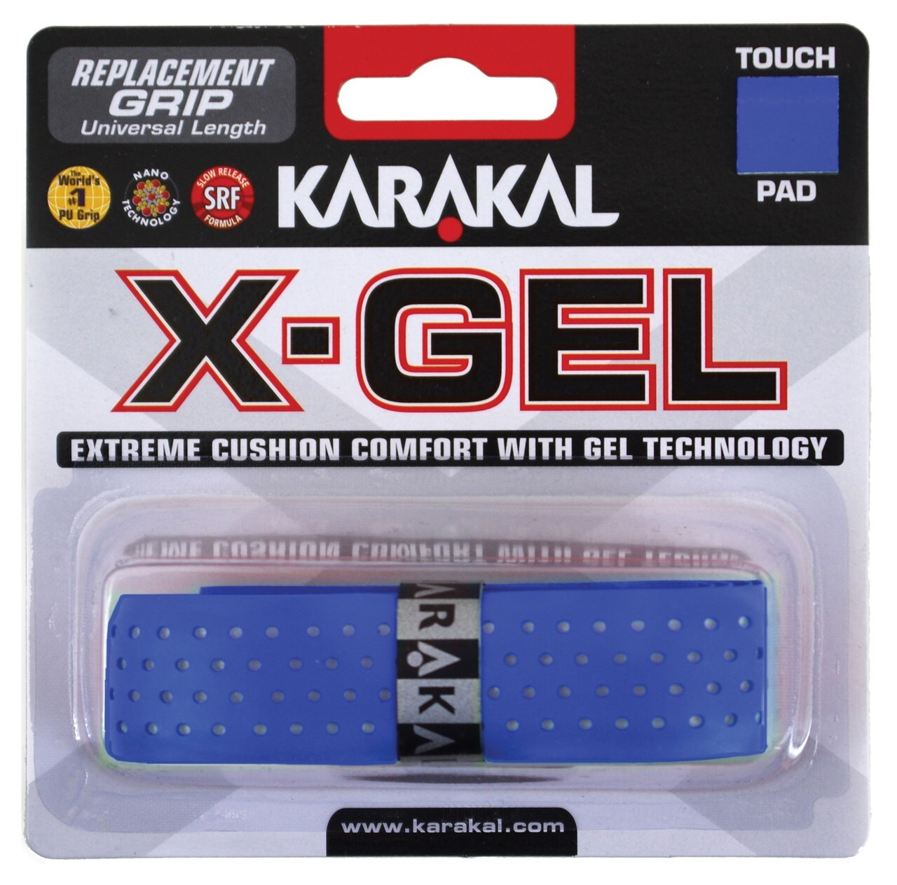 Karakal X-Gel Replacement Grip - Tennis - Blue Badminton - Squash Grips Gel