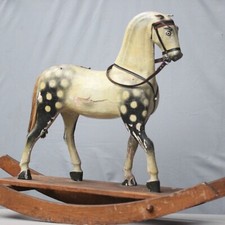 ANCIEN CHEVAL A BASCULE BIEDERMEIER 1850 CHEVAL A BASCULE CHEVAL EN BOIS BASCULE