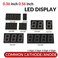 0.36 inch 0.56 inch Red LED Display 7 Segment Common Cathode/Anode 1 2 3 4 Digit