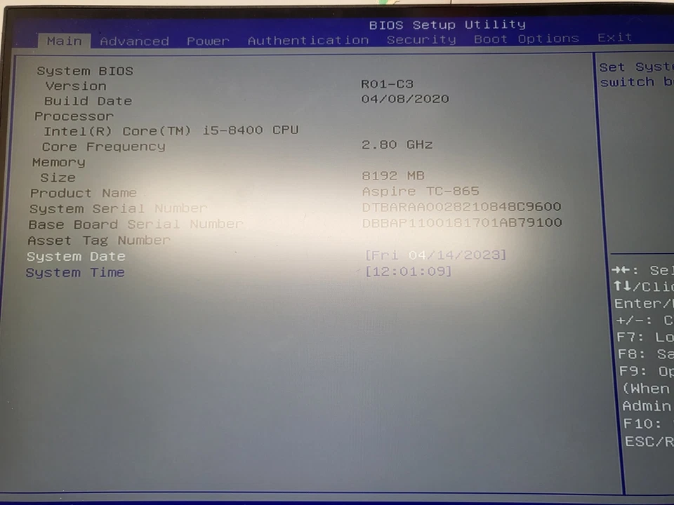 Acer Aspire TC-865 MT i5-8400 8GB RAM 128 GB SSD Windows 10 Desktop PC WiFi - Image 3 of 4