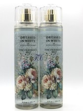 BATH  BODY WORKS DRESSED IN WHITE FRAGRANCE MIST SPRAY 8 FL OZ LOT OF 2 PCS 
