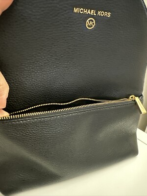 Michael Kors Valerie Medium Black Pebbled Leather Backpack  display picture 3