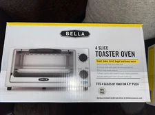 Bella, 4 Slice Toaster Oven, Stainless Steal,  BPA Free Toast Bake Broil