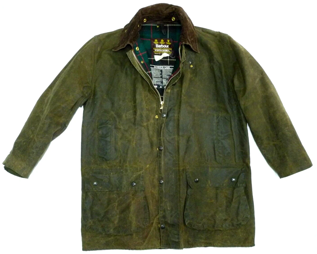 BARBOUR A400 Northumbria Green Waxed Cotton Country Jacket - C44 / 112CM |  eBay