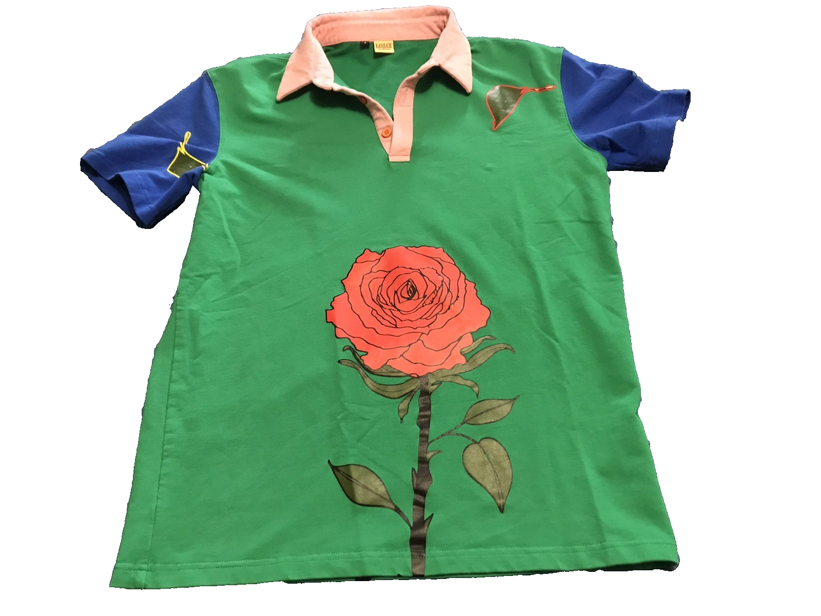 Lojax Men's S Rose Graphic Colorblock Stretch Polo Tee-image