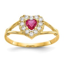 10k Yellow Gold Cubic Zirconia Engagement Ring Size 8