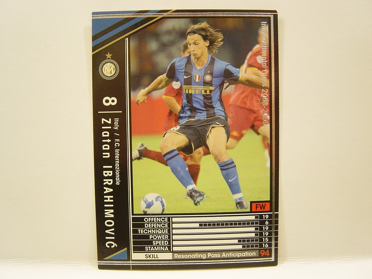 Panini WCCF 2008-09 Zlatan Ibrahimovic 1981 Sweden No.8 FC Inter Milan Italy CFW