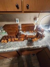 Vintage Wooden Semi Trucksdouble Trailordumptruckflatbed2 Semishandmade