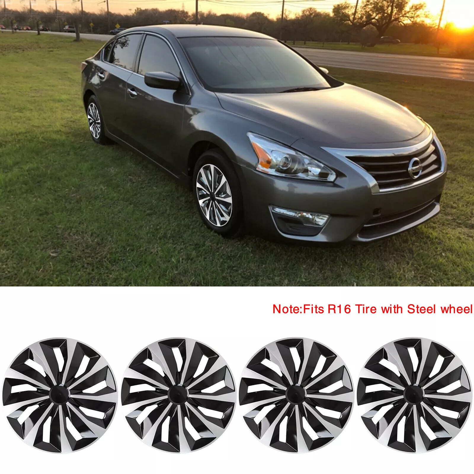 Nissan Altima 16 Inch Snap On Hubcaps for Steel Rims R16