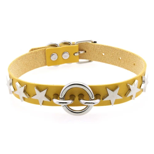 O-Ring Stern Goth Punk PU Leder Choker Halsband Halskette Neckchain Mädchen Party - Bild 7 von 37
