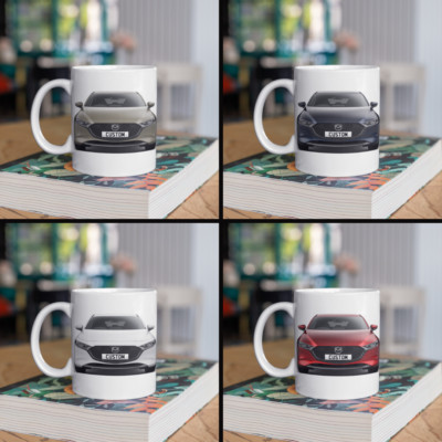 Personalisierter Mazda 3 Takumi Kaffeebecher Geschenk Farbe wählbar - SCHNELLER VERSAND