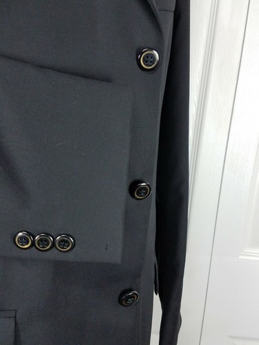 Manzini UOMO Mens Black Blazer Sport Coat Suit Jacket Size 44L Made In Italy - Picture 6 of 12