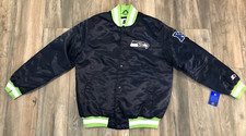 NWT'S Seattle Seahawks Starter NFL Satin Jacket Men's L Big Logo's