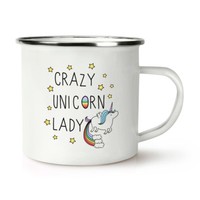 VerrüCkte Einhorn Damen Retro Emaille Becher Tasse - Lustig Kacke Regenbogen