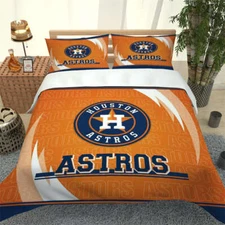 The Good Houston Astros 3D Quilt Duvet Doona Cover Set Pillow case Print