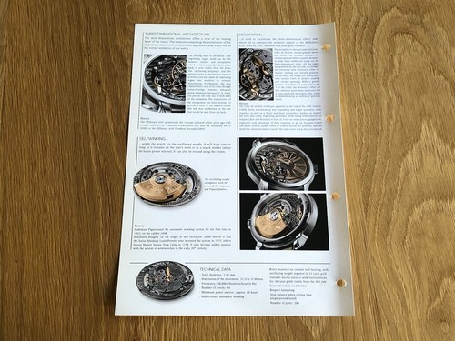 Dossier De Presse - AUDEMARS PIGUET - Millenary - Calibre 4101