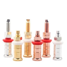 4x Sand-Plated Gold Silver Red Copper Wiring Long Short Binding Post for Speaker