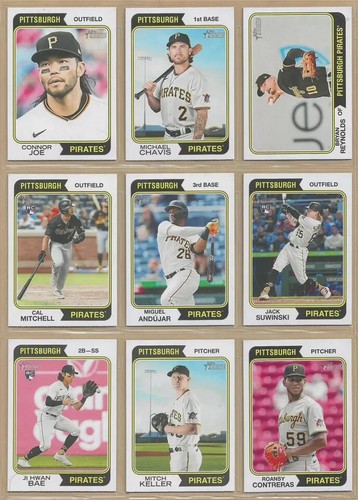 2023 Topps Heritage PITTSBURGH PIRATES Base Team Set of (17) Cruz Reynolds Hayes - 第 1/2 張圖片