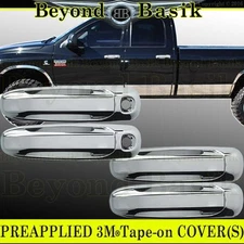 For 2002-2008 DODGE RAM 1500 2500 4-Door Chrome Door Handle COVERS W/2 Keyholes