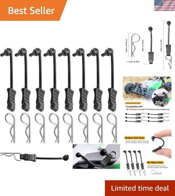 Durable 20pcs RC Car Body Clips & Rubber Tabs Compatible with All Major Brands