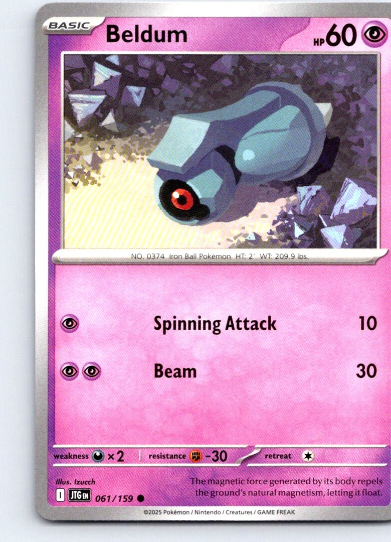Beldum 061/159 Common Journey Together Pokemon Near Mint